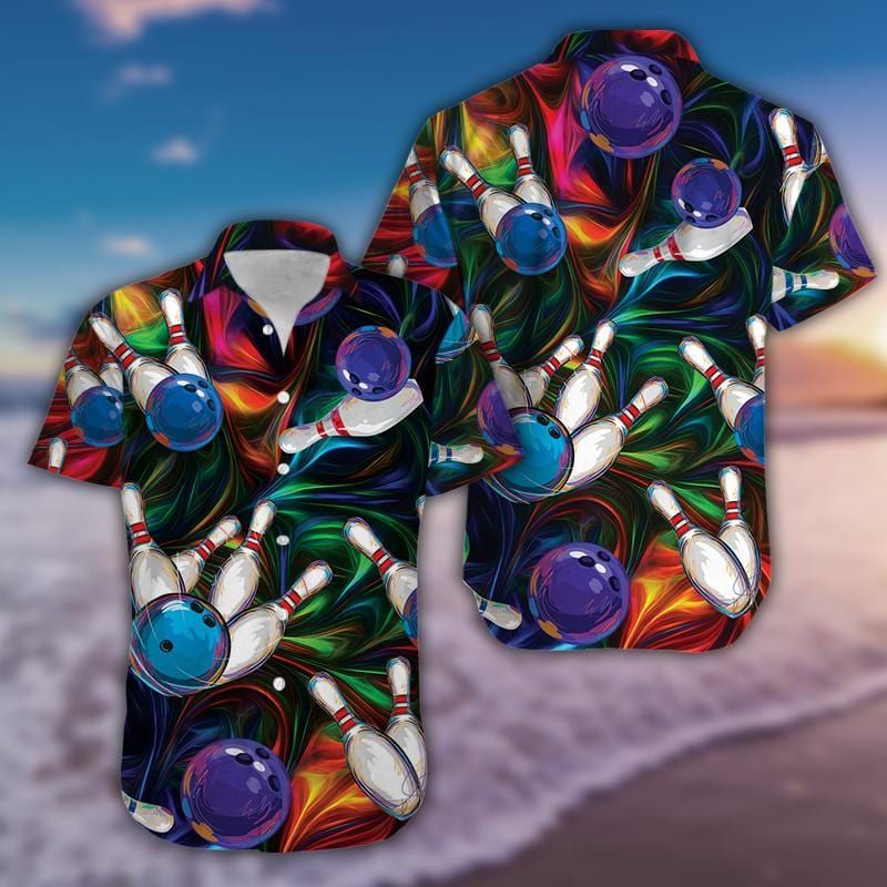 Felacia [Hawaii Shirt] Amazing Colorful Light Bowling Unisex Hawaiian Aloha Shirts-ZX1844